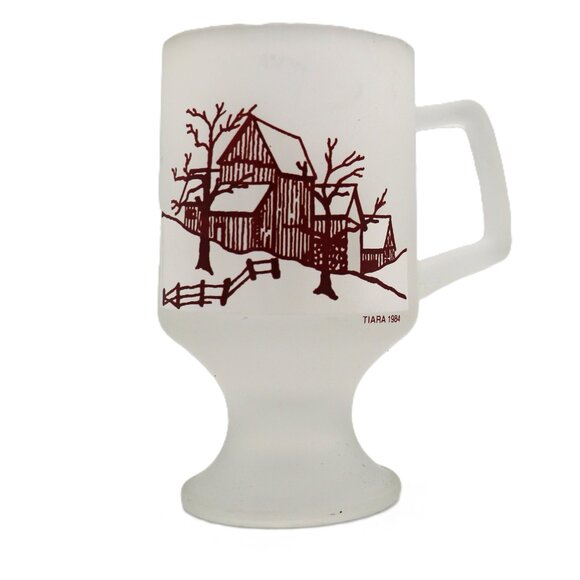 Vintage 1984 Tiara Satin Frosted Decorated Pedestal Mug - Picture 6 of 10